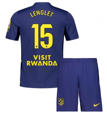 Atletico Madrid Clement Lenglet #15 Replika Bortatröja Barn 2025-26 Kortärmad (+ Korta byxor)